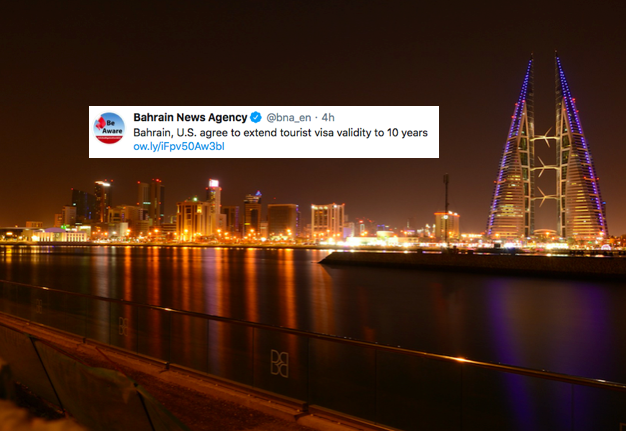 US Tourist Visas Will Be Extended For 10 Years For Bahrainis