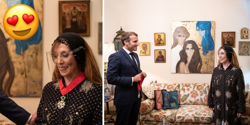 Iconic Lebanese Singer Fayrouz Had French President Macron Over For Dinner Last Night