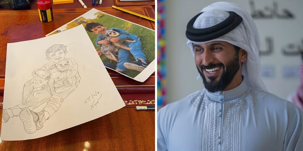 HH Sheikh Nasser Bin Hamad Al Khalifa Drew A Portrait Of His Son And It Looks Fab