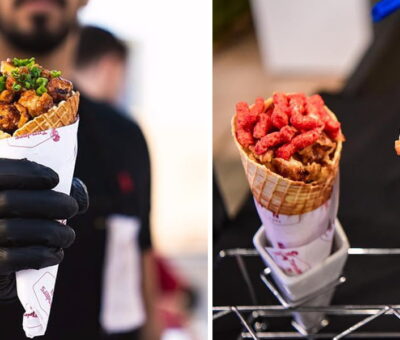 Chicken Tenders Served In A Waffle Cone