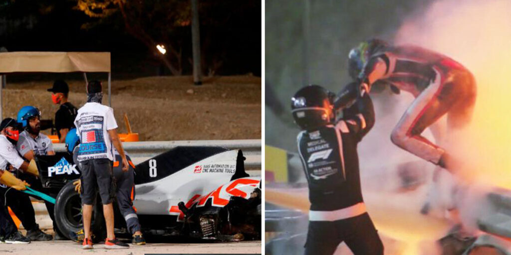 Driver Romain Grosjean Survives Serious Crash At Bahrain’s Grand Prix