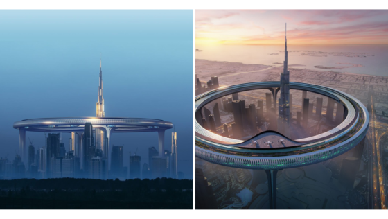 Check Out This Design Concept of a Giant ‘550m-Tall-Ring’ Surrounding Burj Khalifa