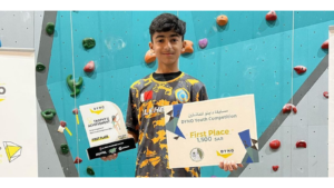 young Bahraini ammar rock climber rock-climbing