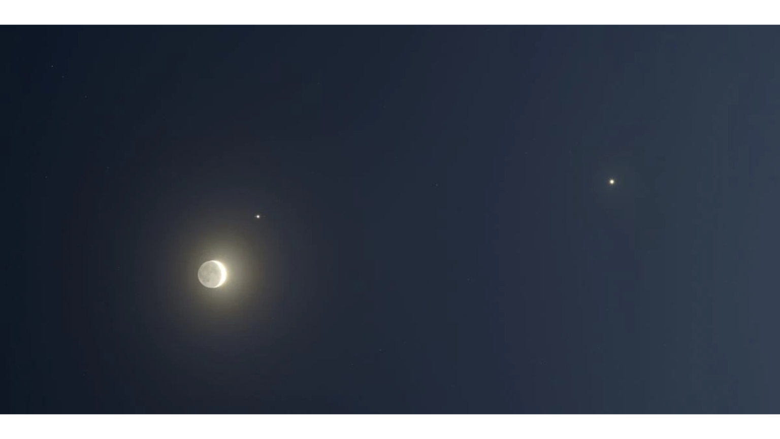 You Can Catch a Glimpse of the Moon, Venus, & Jupiter Together in