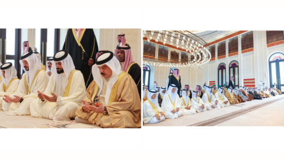 HM King Hamad Performed Afternoon Prayers Yesterday at Sakhir Palace Mosque Marking the Prophet’s Birthday