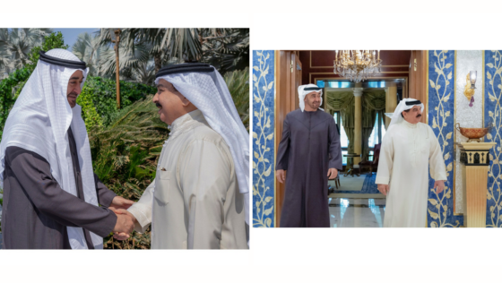 HM King Hamad Receives UAE President at his residence in Abu Dhabi