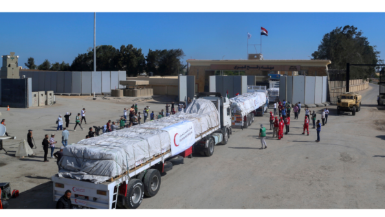 Humanitarian Support: 60 Trucks Cross Egyptian Rafah Border Today, Bringing Aid to Gaza