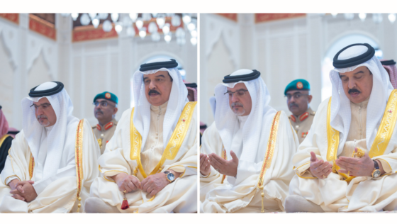 HM King Hamad Performs Eid Al Fitr Prayers at Al Sakhir Palace Mosque