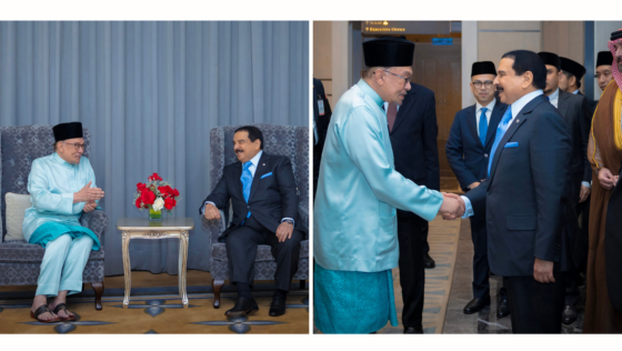 HM King Hamad Received the Prime Minister of Malaysia at His Residence in Kuala Lumpur