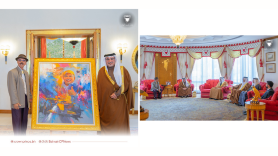 Bahraini Artist Abbas Almosawi Presented a Portrait of HRH Prince Salman to Him