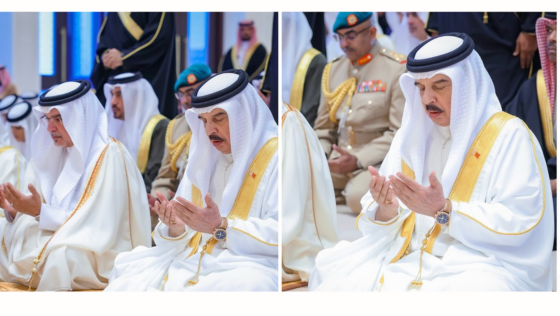 #EidAlAdha2025! HM King Hamad Offered the Eid Prayer at the Sakhir Palace Mosque